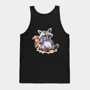 Summertime Raccoon beach chillout Tank Top